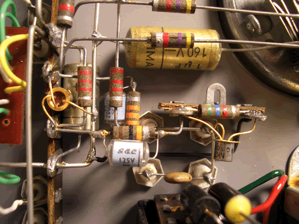 A few pretty resistors and diodes.