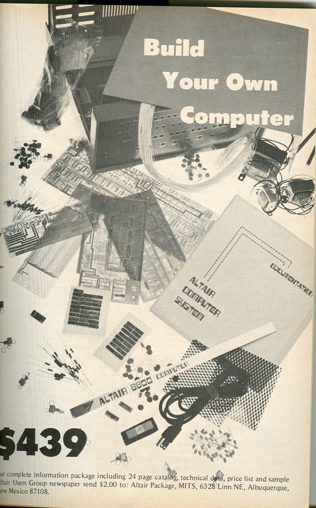  image of Full page ad for the Altair 8800 computer. 