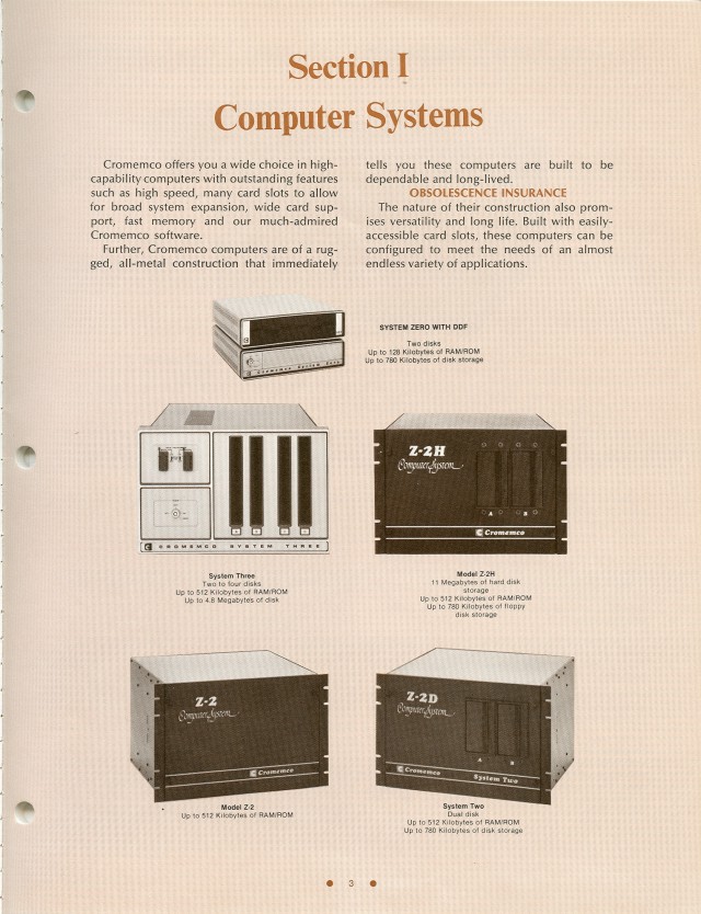 The computer systems offered in the Spring of 1981.